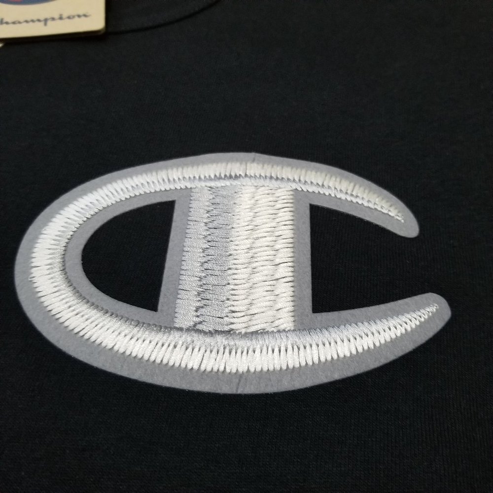 Champion Heritage T-Shirt Black Grey Silver LIFE - Picture 3 of 6